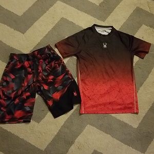 Boys Youth large shorts and matching shirt.